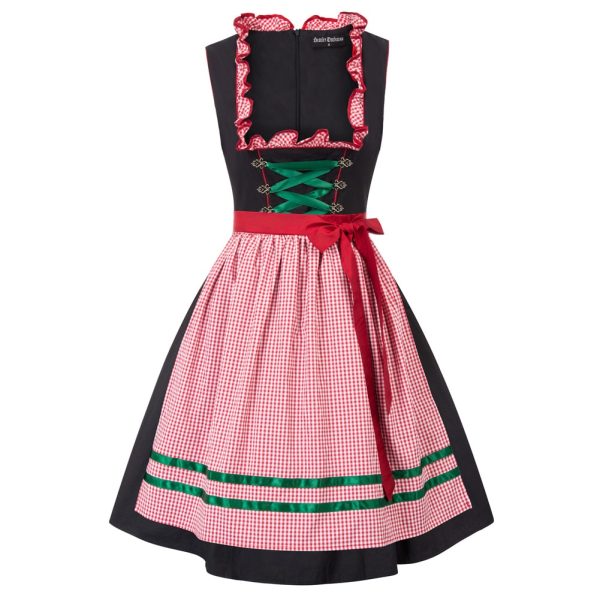 3pc Set Women Lacing Up Dress+Tops+Apron Oktoberfest Costumes Girl German Bavaria Beer Festival Uniform Dress Ladies Dirndl Maid