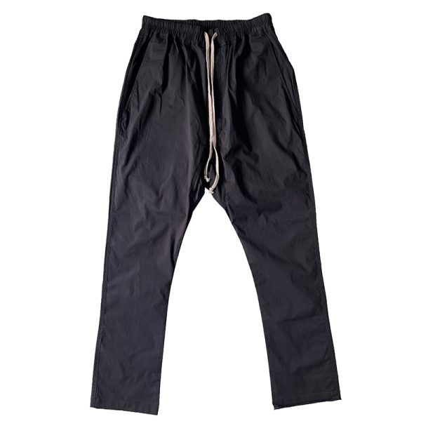 Rick High Street Brand RO Elastic Waist Cargo Ptans Owens Men's Casual Trousers Streetwear Dark Drawstring Shdw Cross Pants