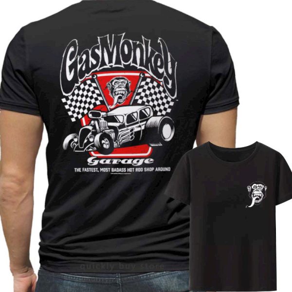 New Gas monkeys garage T Shirt Casual Oversized Essential Double-sided Gas Monkeys Garage T-shirt Men T-shirts